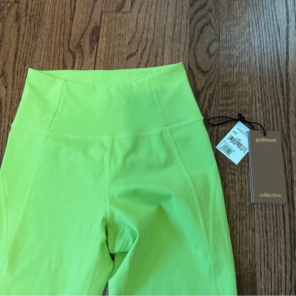 Girlfriend Collective Lime Green Recycled Polyester Sport Leggings - Picture 7 of 13